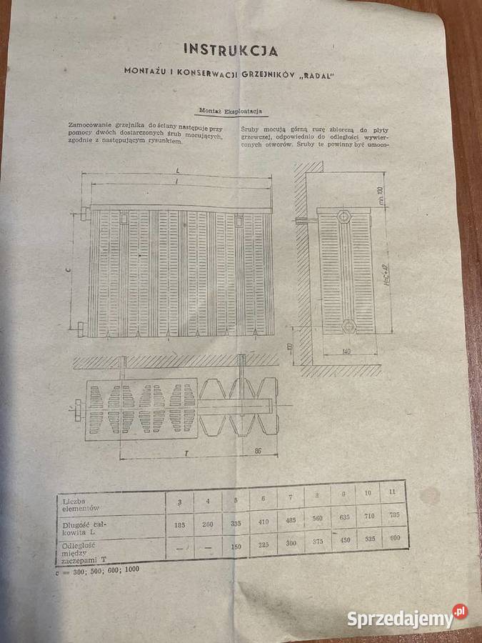 grzejnik aluminiowy nowy węgierskiRADAL lata 80 Skarżysko-Kamienna