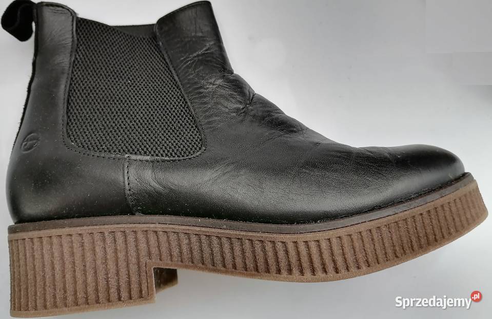 38 Tamaris Chelsea czarne skóra 245 Tamaris Gaszowice sprzedam