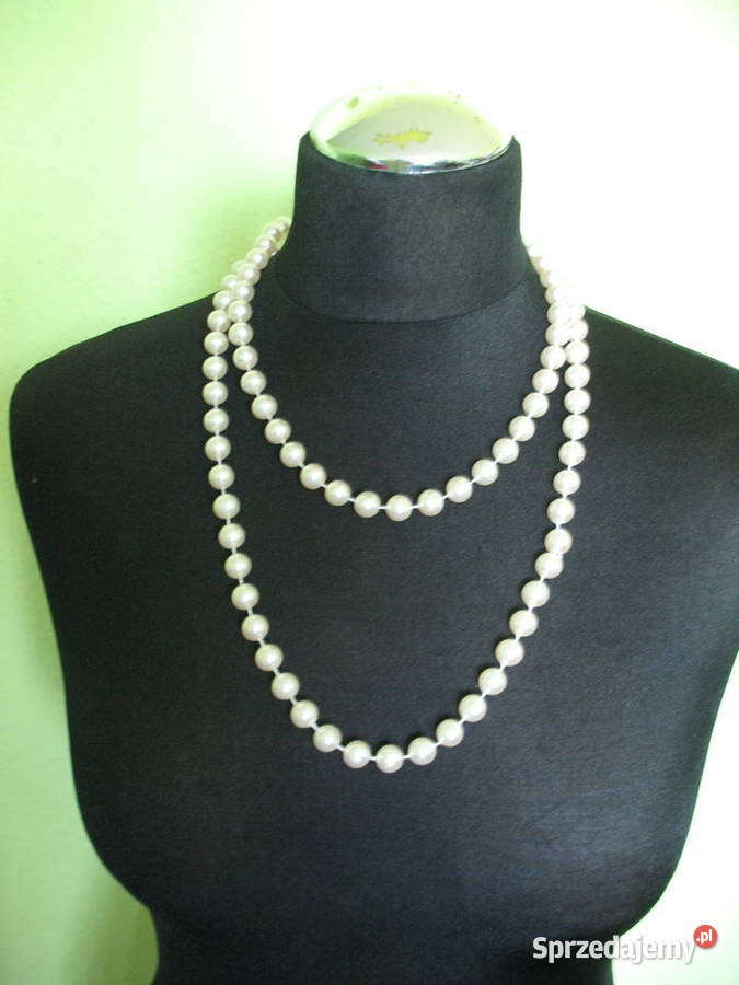 Perły naszyjnik kremowe długość 120 Siedlce