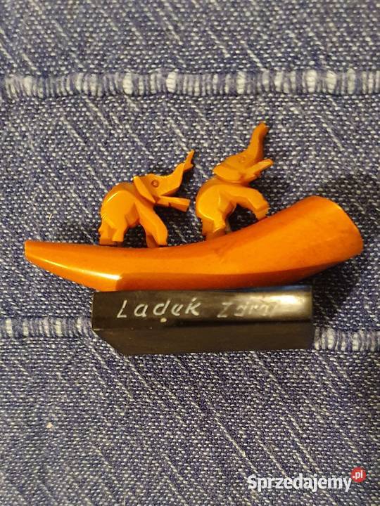 Mała figurka SŁONIKI ebonit designerskie z