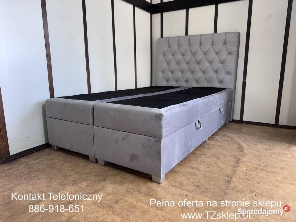 Łóżko tapicerowane z zagłówkiem i pojemnikami Rybnik sprzedam