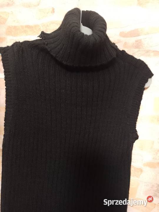 3638 SM Długa sukienka dzianinowa z golfem z Kraków