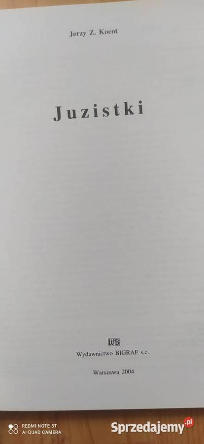 juzistki Jerzy Z Kocot Rok wydania 2004 mazowieckie Warszawa