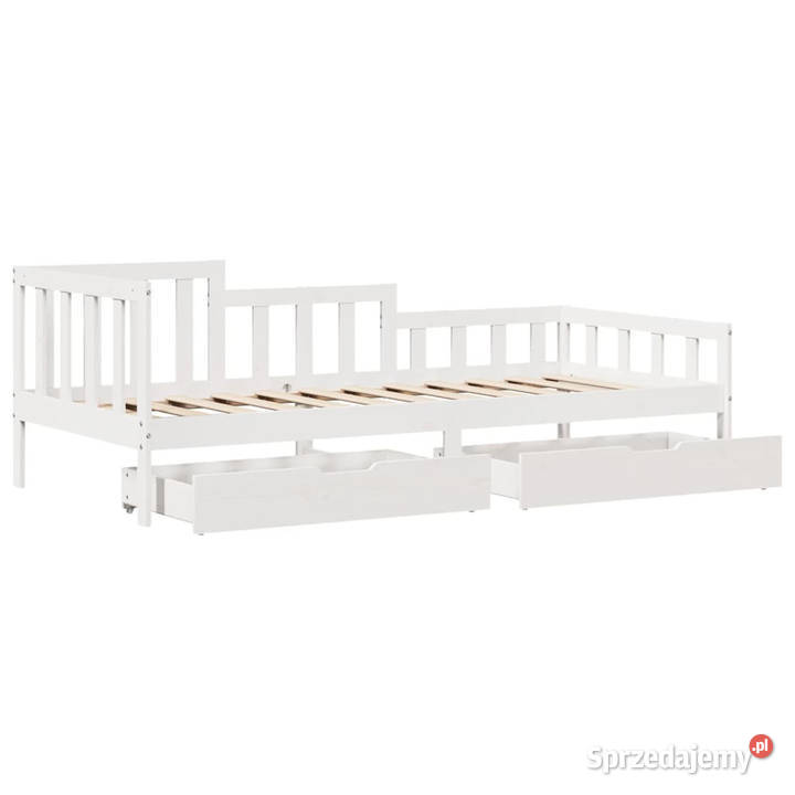 Łóżko dzienne z szufladami lite drewno sosnowe Łóżka
