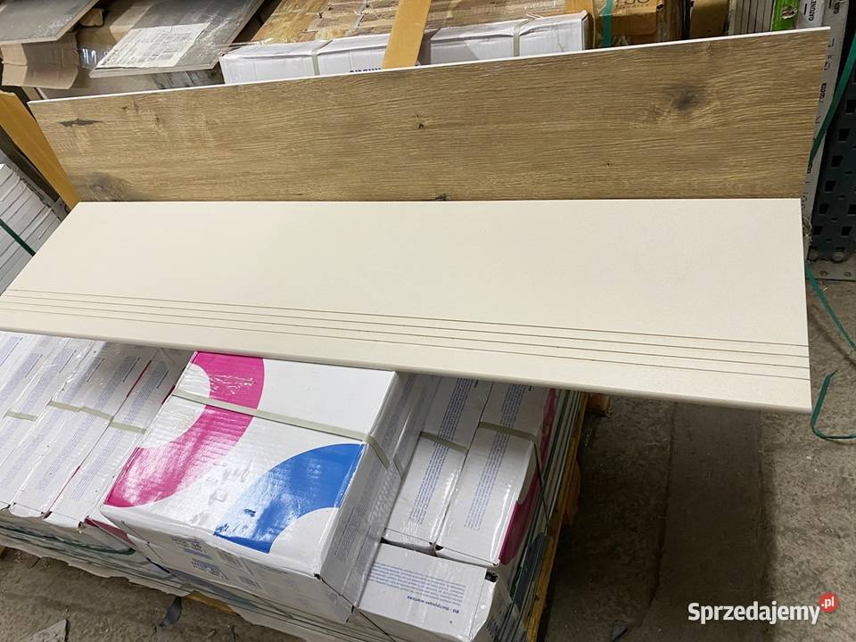 stopnica gresowa schody krem drewno 30x120