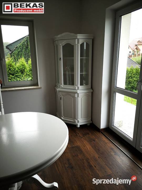 Zestaw Białych Mebli Narożnik Komoda Dąb Biały Meble do salonu