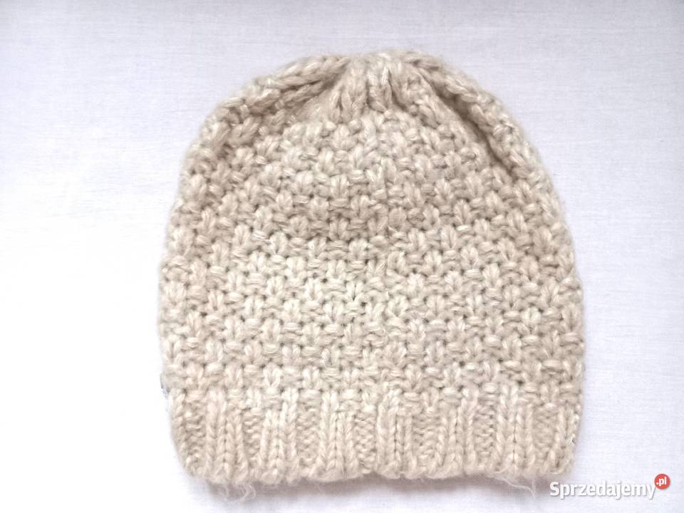 Czapka beżowa Damska r LXL melanż Kryształki Dla kobiet podlaskie Białystok