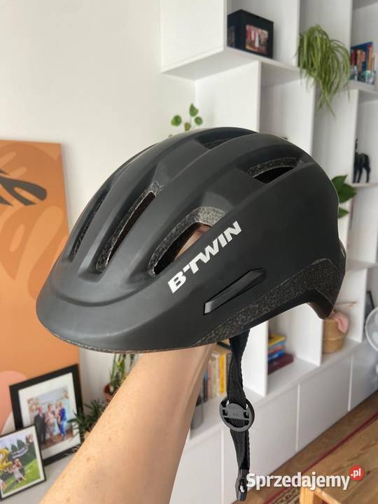 Kask rowerowy czarny btwin 5358