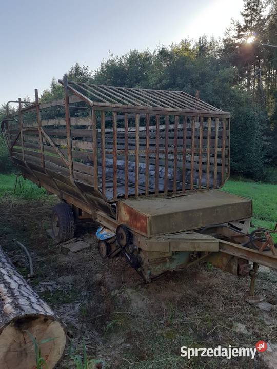 Przyczepa zbierająca produkcji polskiej obniżona nieuszkodzony Olszanka