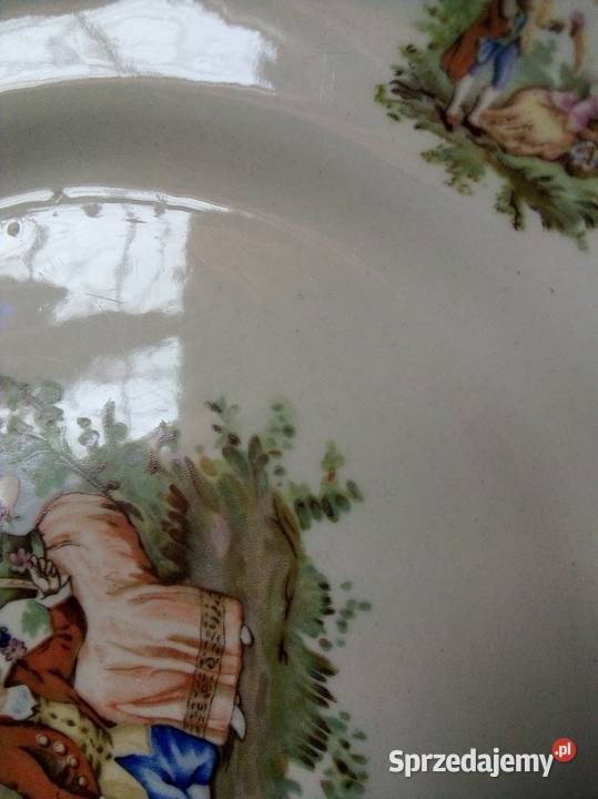 dwa duże talerze miłość wiedeńska porcelit Dom i Ogród Częstochowa