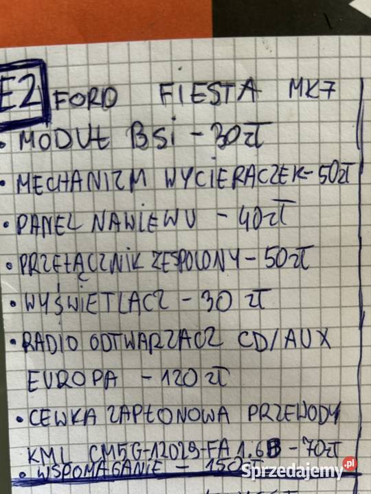 CZĘŚCI FORD FIESTA MK7 Lubaczów
