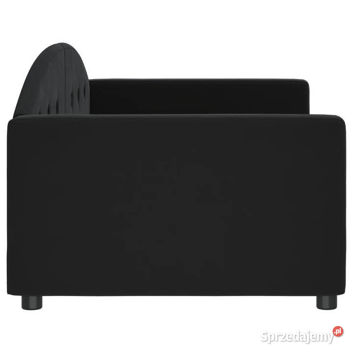 Sofa z funkcją spania czarna obita aksamitem Warszawa