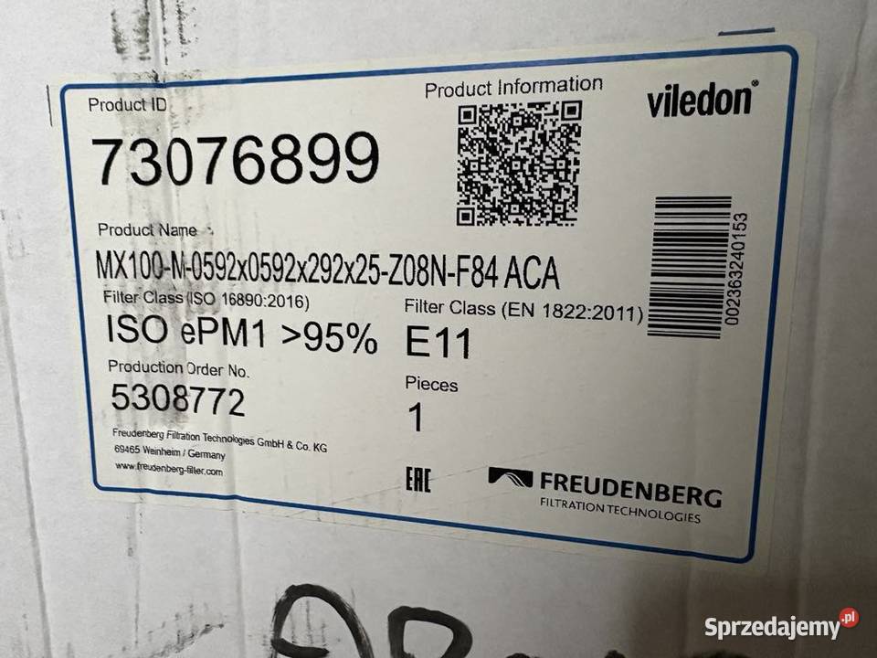 Viledon 73076899 Filtr kasetowy Warszawa