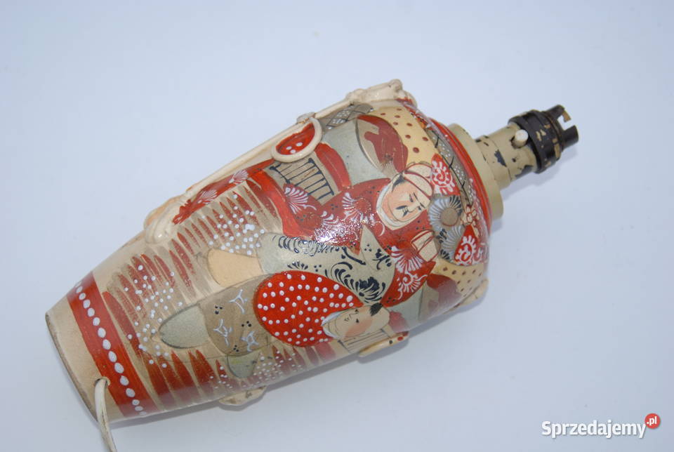 Stara japońska lampa lampka Satsuma z końca XIX śląskie Cieszyn