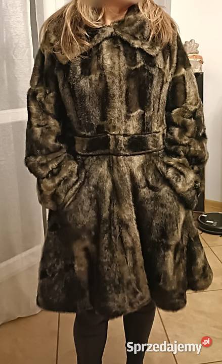 Futerko sztuczne ciemny brąz cieniowany pomorskie