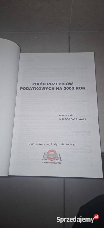 Zbiór przepisów podatkowych 2005 Kolekcjonerska wielkopolskie Konin