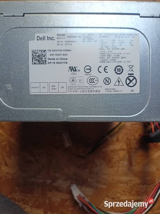 Zasilacz Dell H265AM00 0GVY79 265W Zasilacz Radom