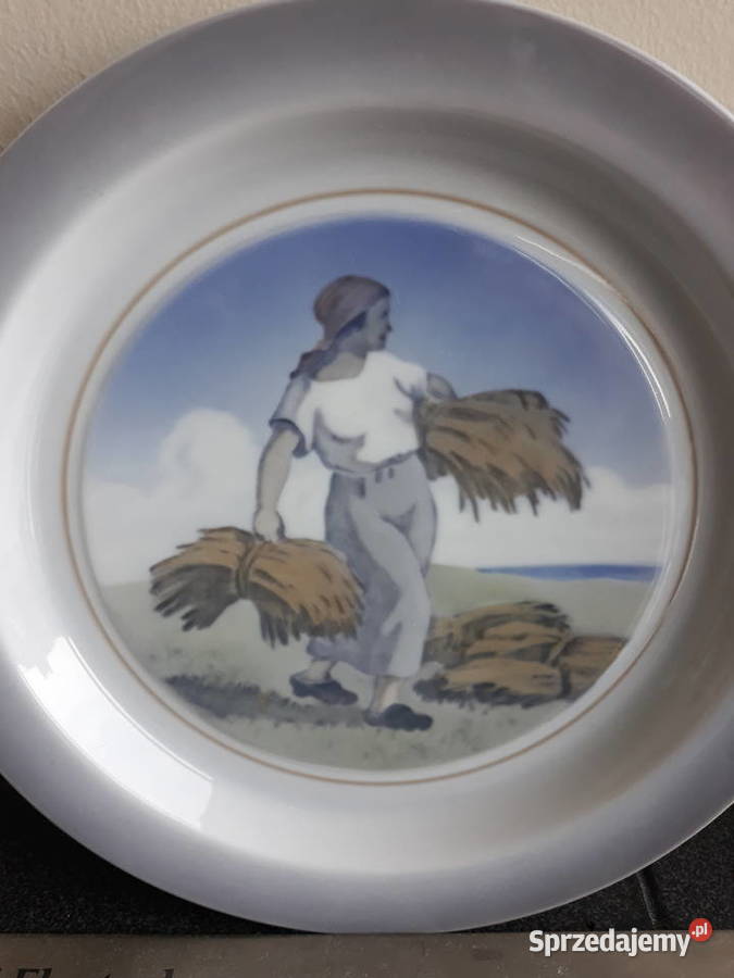 talerz talerze żniwiarka duńska porcelana Gdańsk