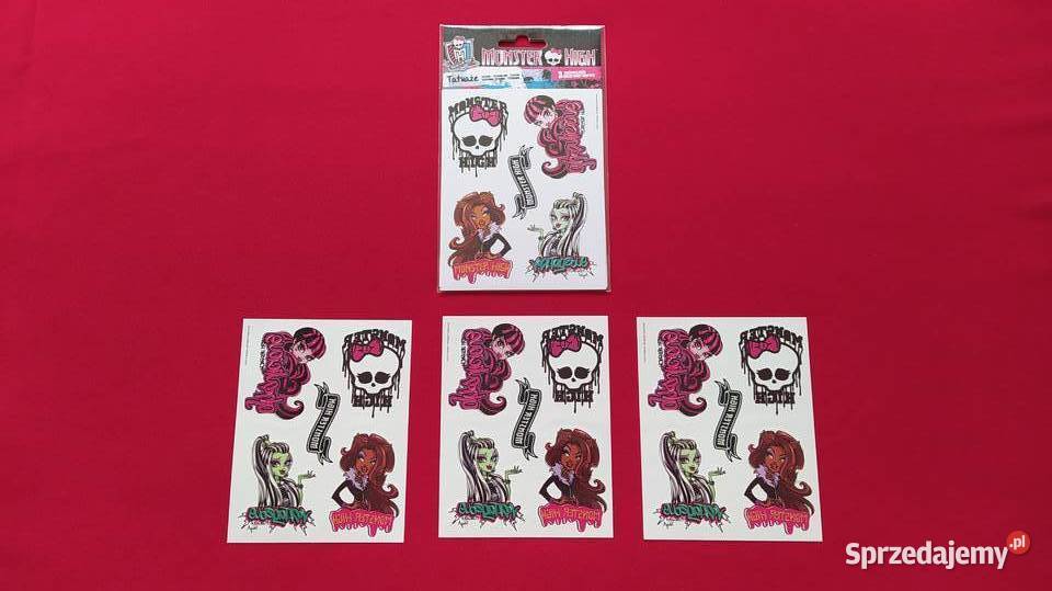 Tatuaże Monster High NOWE DUŻA ILOŚĆ Rabat małopolskie Olkusz sprzedam