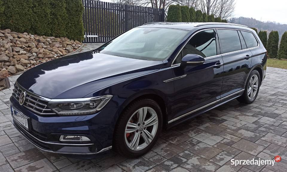 VW Passat B8 Rline top LED skóra DSG okazja granatowy Nowy Sącz