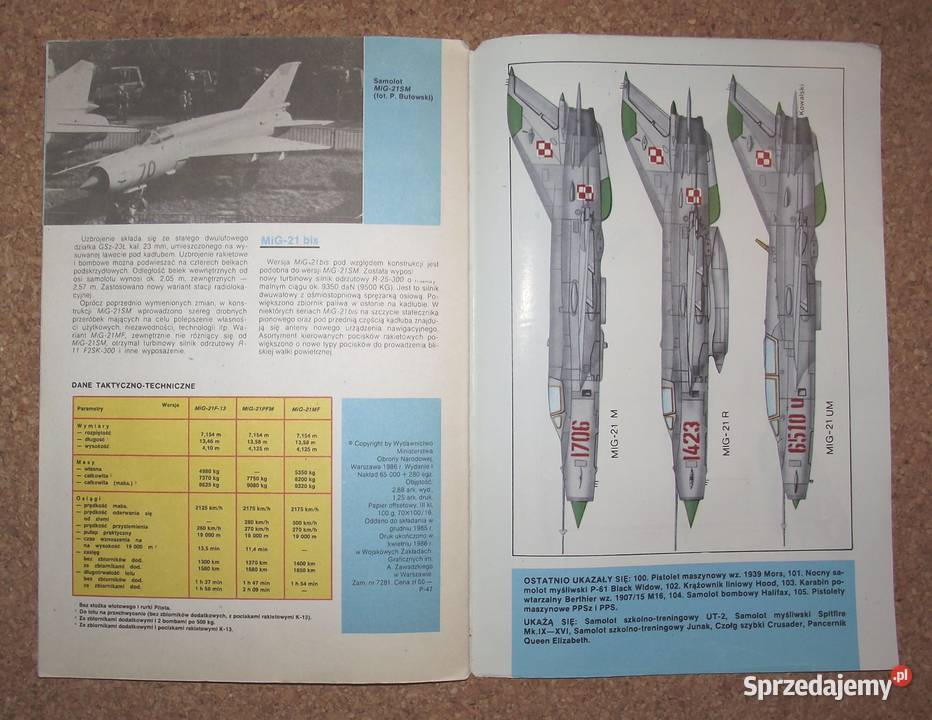 W Butowski Samolot myśliwski MiG21 Warszawa