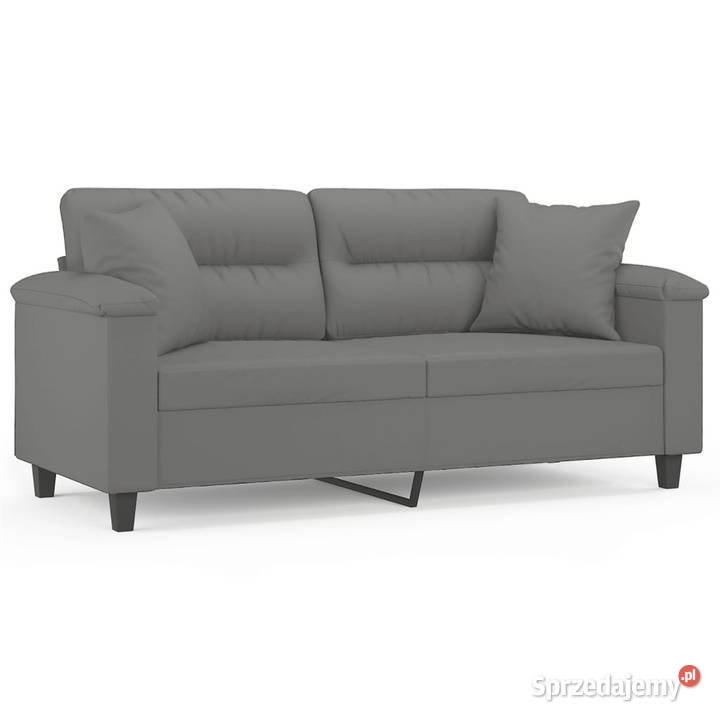 2osobowa sofa z poduszkami ciemnoszara 140 sprzedam