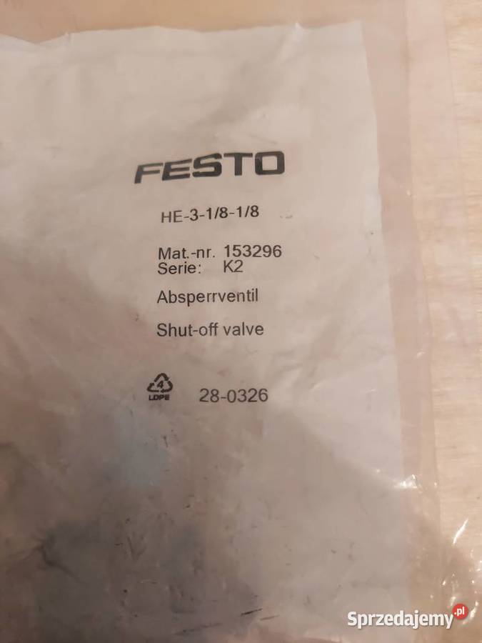 FESTO HE31818 zawór regulacyjny kat 153296 Kraków sprzedam