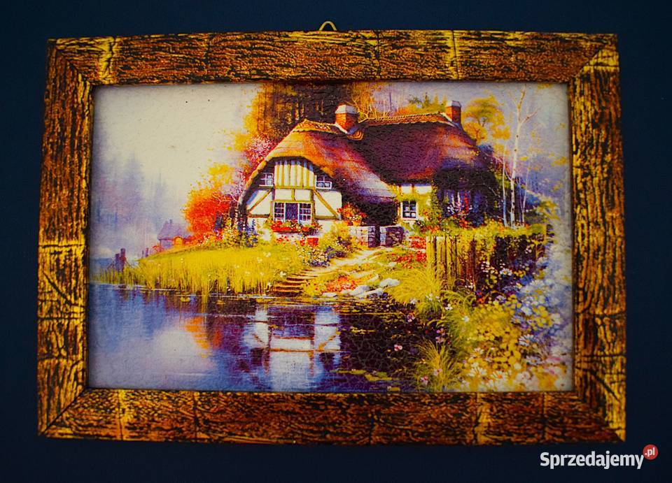 Mała reprodukcja malarska Dom jeziorem Chełmno