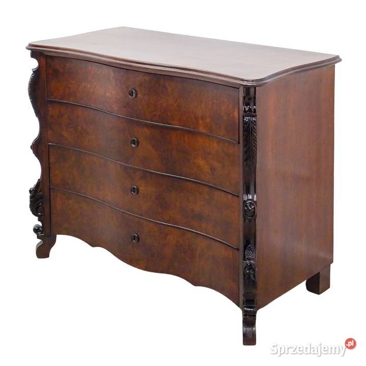 Komoda Ludwik Filip ANTYK ORZECH czeczot I poł 51cm Kalisz