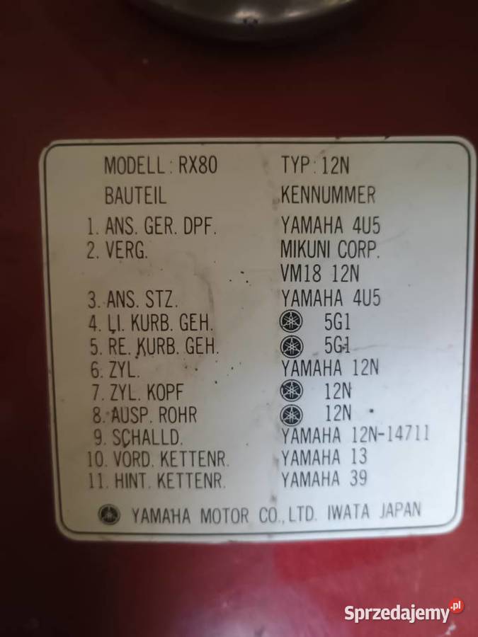 Yamaha RX80 80cm3 Przemyśl