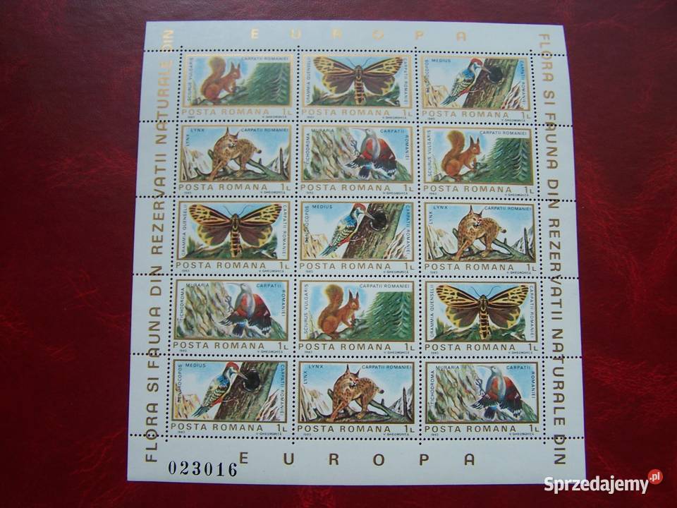 Rumunia 1989 MNH Fauna Ptaki Zwierzęta Motyle śląskie Tychy sprzedam