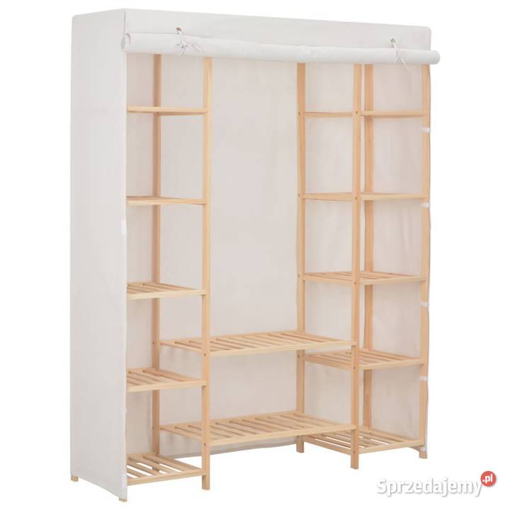 vidaXL Szafa biała 135 x 40 x 170 materiałowa Warszawa