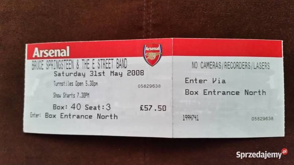ARSENAL Bruce Springsteen The E Street Band Piłka nożna