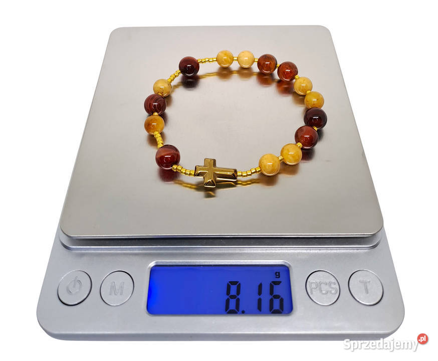 Bransoletka dziesiątka różańca BURSZTYN bałtycki Warszawa
