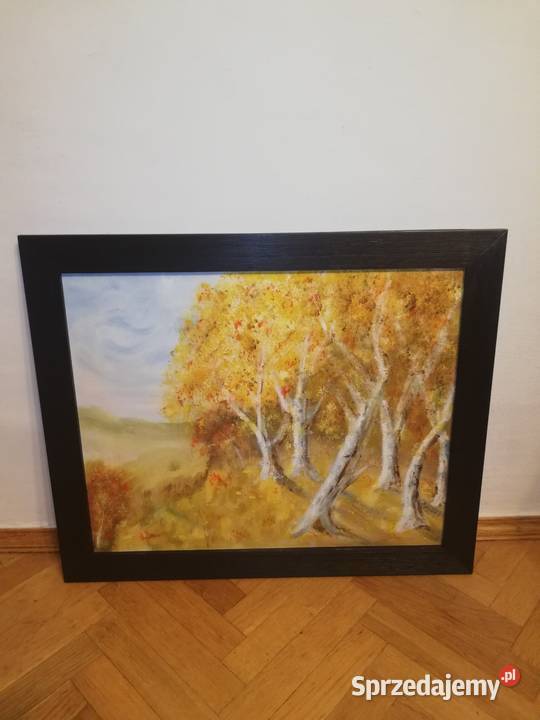 Obraz malowany Brzozy jesienią Obrazki i obrazy Warszawa
