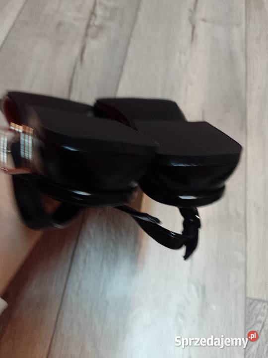 4041 Czarne baleriny wieczorowe z odkrytą piętą