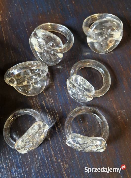 Vintage obrączki kółka ze szkła zestaw 12 na Lublin