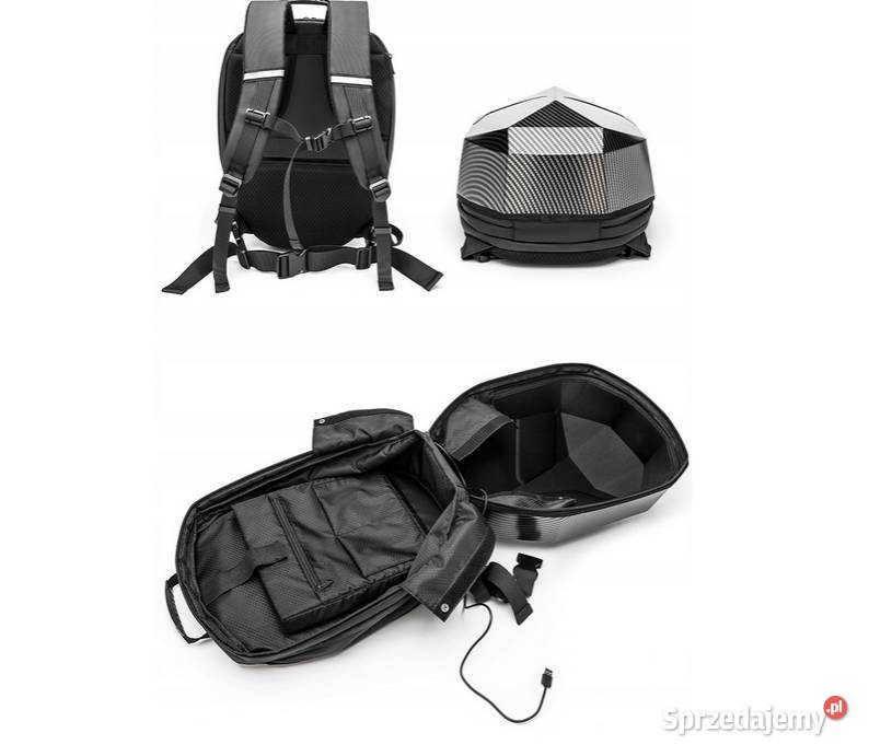 PLECAK MOTOCYKLOWY LED ANIMACJE TWARDY GARB