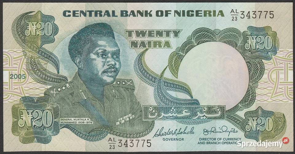 NIGERIA 20 NAIRA 2005 STAN BANKOWY UNC Łódź