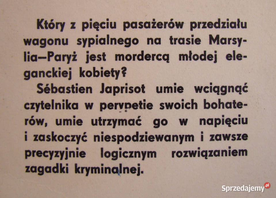 Przedział morderców Sebastian Japrisot Limanowa