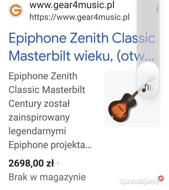 Gitara Epiphone Masterbilt Zenith I wzmacniacz Sulejów