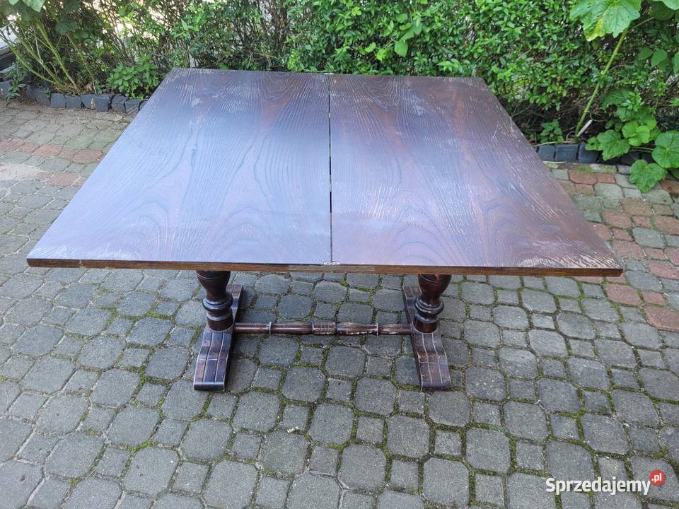 Stół rozkładany kwadrat/prostok., regulacja wysokość, drewno
