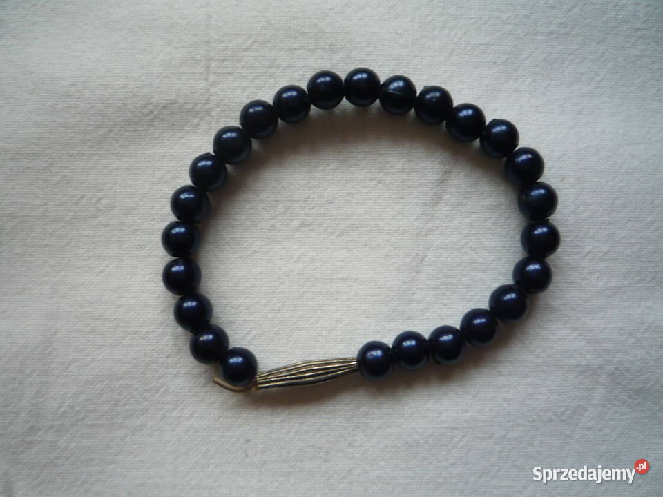 Bransoletki Koraliki Granatowe Różowe Srebrne