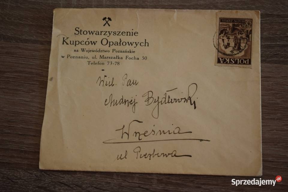 Stowarzyszenie Kupców Opałowych koperta z Chełmno sprzedam