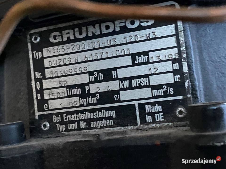 Pompa Obiegowa Grundfos NI 65200 01U3 12DW3 wielkopolskie Nowy Tomyśl