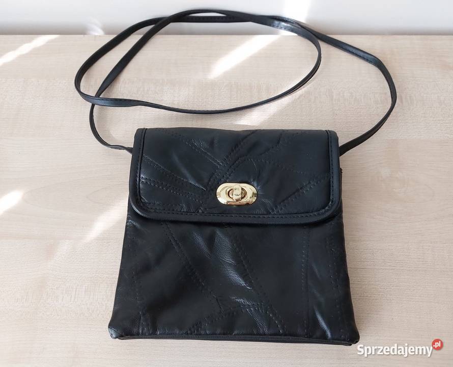 Torebka czarna kopertówka listonoszka na pasek Warszawa