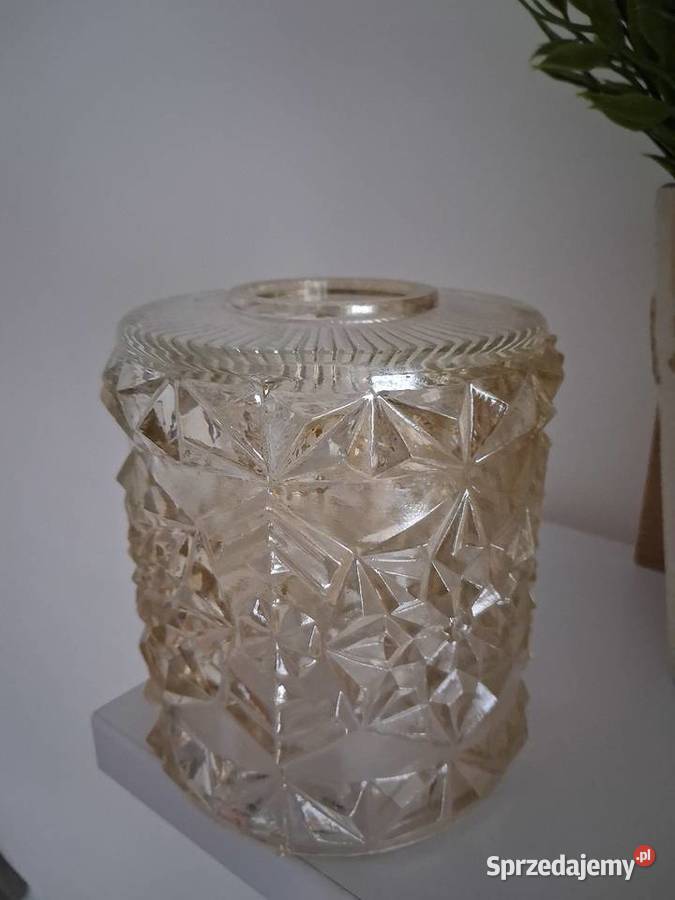 5 kloszy szklanych zdobionych PRL Warszawa