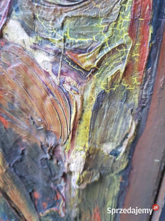 Obraz olejny na desce JNalewajki 1962 Warszawa