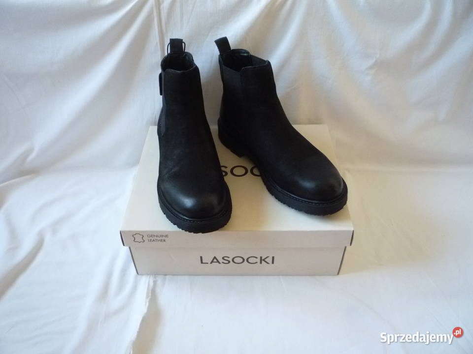 Nowe Lasocki 39 Czarne botki zimowe skórzane zachodniopomorskie Szczecin