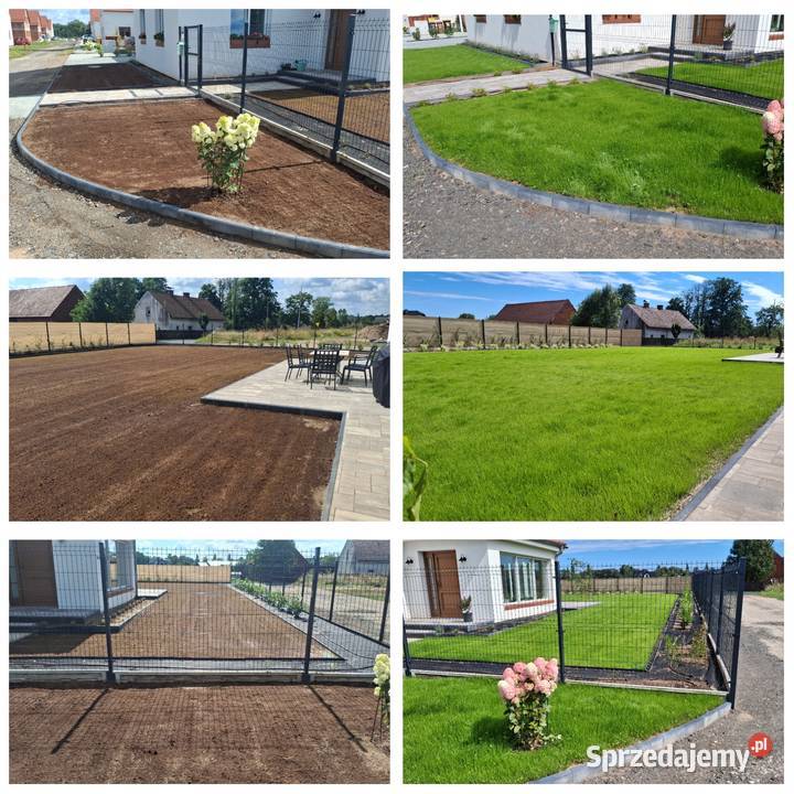 Zakładanie trawinka glebogryzarka przycinanie Pielęgnacja ogrodów i trawników Kluczbork